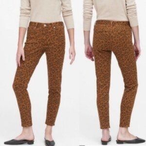 Banana republic leopard print mid-rise jeans